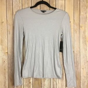 GUESS WOMEN TOP SILVER LONG SLEEVE SIZE XS